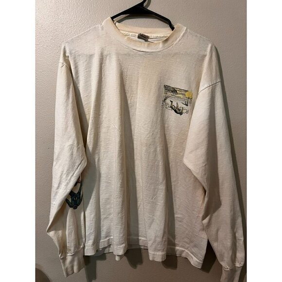 Men's Vintage Sky Diving Long Sleeve T Shirt Size XL [GOOD] - Picture 1 of 4